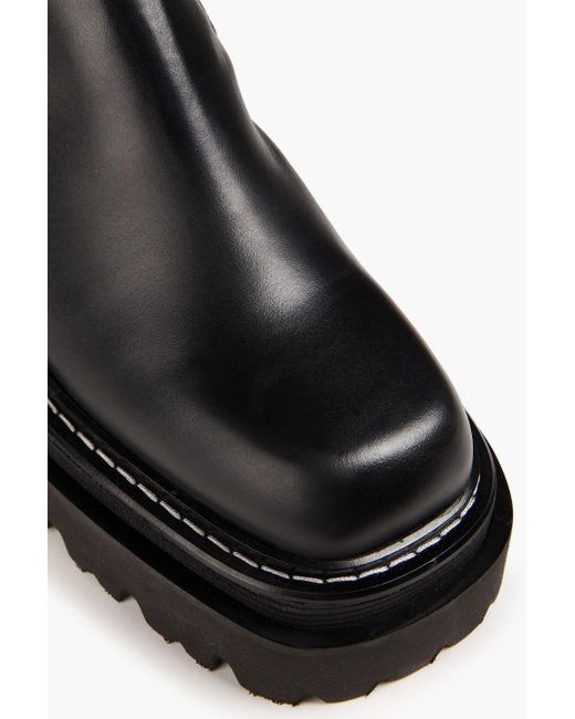 Sandro Black Embellished Leather And Suede Chelsea Boots