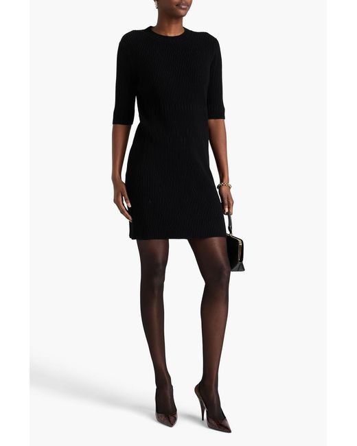 Diane von Furstenberg Black Pam Jacquard-Knit Mini Dress