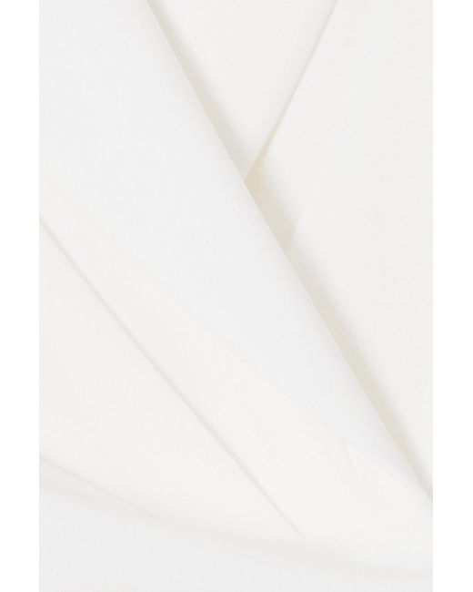 Talbot Runhof White Wrap-effect Crepe Jumpsuit