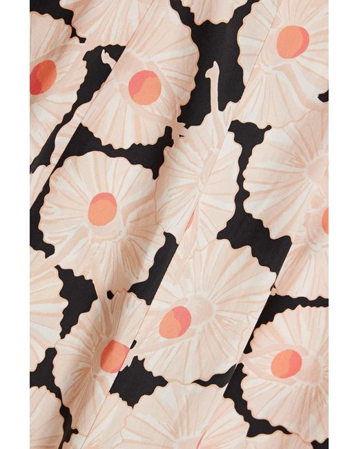 10 Crosby Derek Lam Orange Romilly Floral-print Stretch Cotton-poplin Midi Dress
