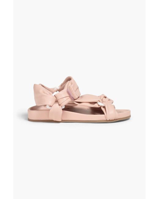 Red(v) Pink Ruched Leather Sandals