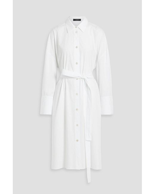 Joseph White Darwin Cotton-poplin Midi Shirt Dress