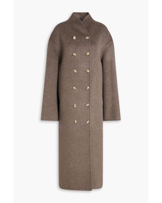 Loulou de Saison Brown Amory Double-breasted Wool And Cashmere-blend Coat