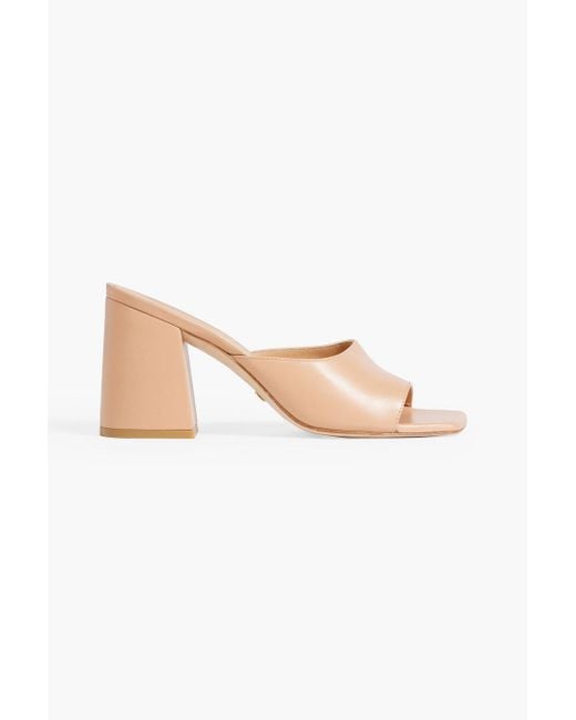 Stuart Weitzman Natural Tia Leather Mules