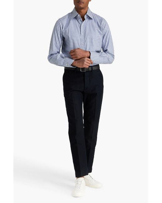 Tom Ford Blue Cotton-Twill Pants for men