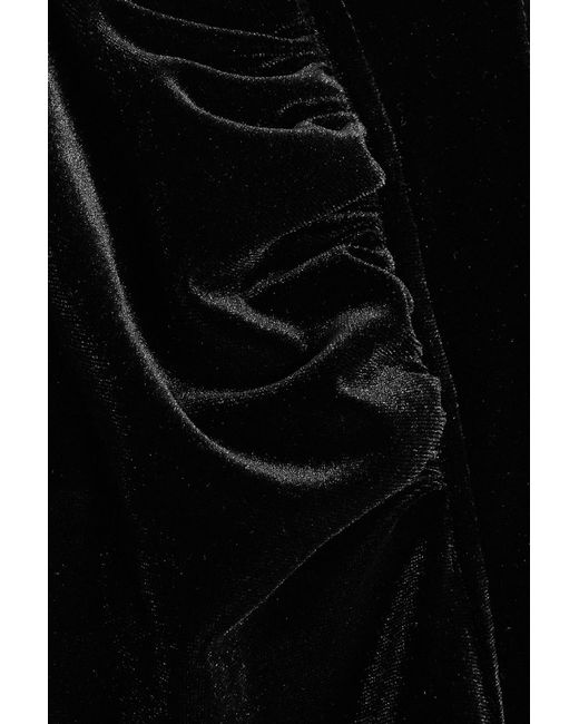 Ganni Black Velvet Midi Dress