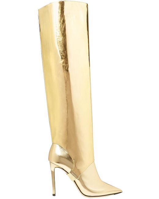 Jimmy Choo Hurley 100 Convertible Mirroredleather Knee Boots in