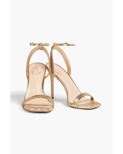 Sam Edelman White Ophelia Embellished Lizard-effect Leather Sandals