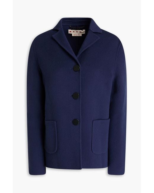 Marni Blue Blazer aus gebürstetem filz aus einer wollmischung
