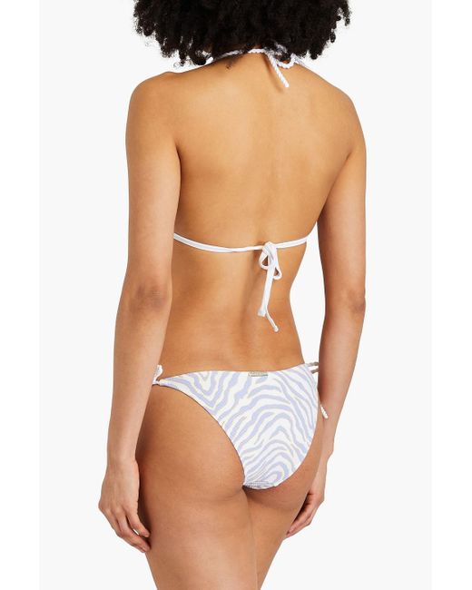 Heidi Klein Purple Zebra-print Low-rise Bikini Briefs