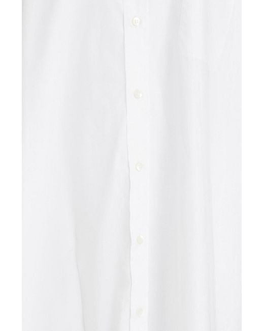 Maison Margiela White Mehrlagiges hemdkleid aus organza und baumwollpopeline in minilänge