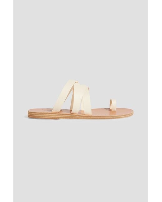 Ancient Greek Sandals White Gordia Leather Sandals