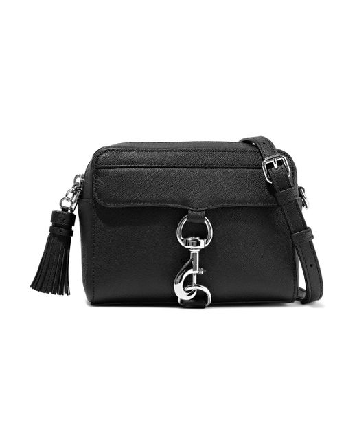 Women S M A B Tasseled Textured Leather Shoulder Bag Black