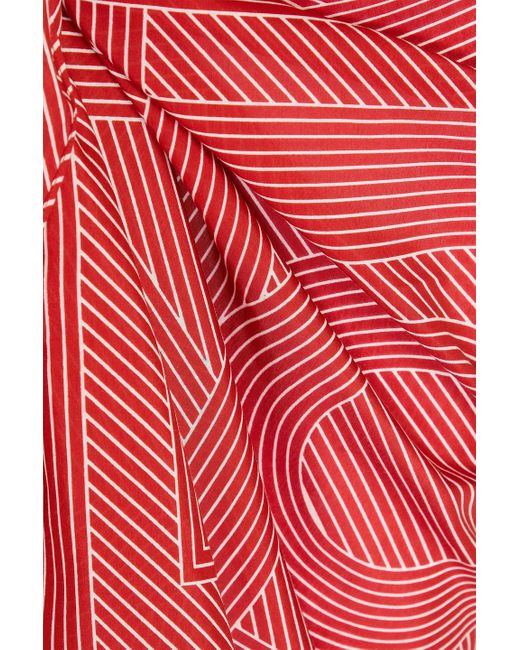 Totême  Red Striped Cotton And Silk-Blend Pareo
