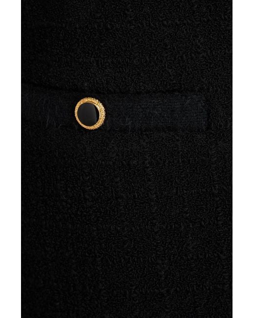 Alessandra Rich Black Wool-Blend Tweed Mini Skirt
