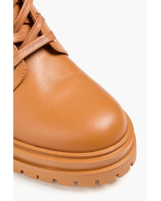 Gianvito Rossi Brown Maris Leather Combat Boots