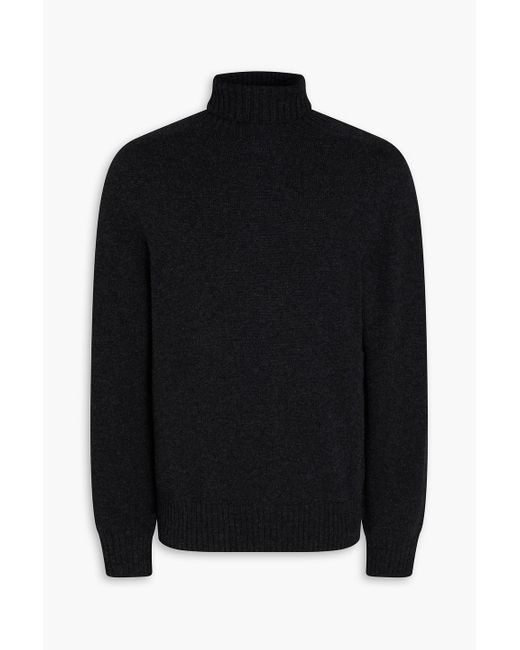 Officine Generale Black Wool Turtleneck Sweater for men