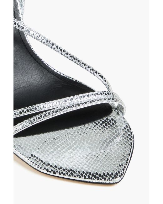 Isabel Marant White Axee Snake-Effect Leather Sandals