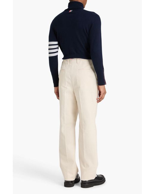 Thom Browne White Cotton-Canvas Pants for men