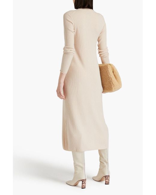 Loulou Studio Natural Sobral Ribbed Wool And Cashmere-blend Midi Dress