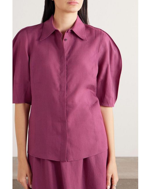 Gabriela Hearst Pink Sansi Linen Shirt