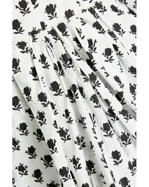 Philosophy Di Lorenzo Serafini White Ruffled Floral-print Cotton Mini Dress