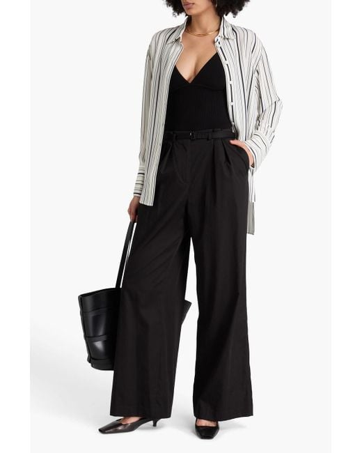 Joseph Black Tunius hose mit weitem bein aus baumwollsatin