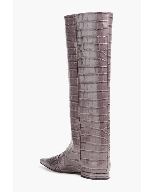 Loulou de Saison Brown Ellie Croc-Effect Leather Boots