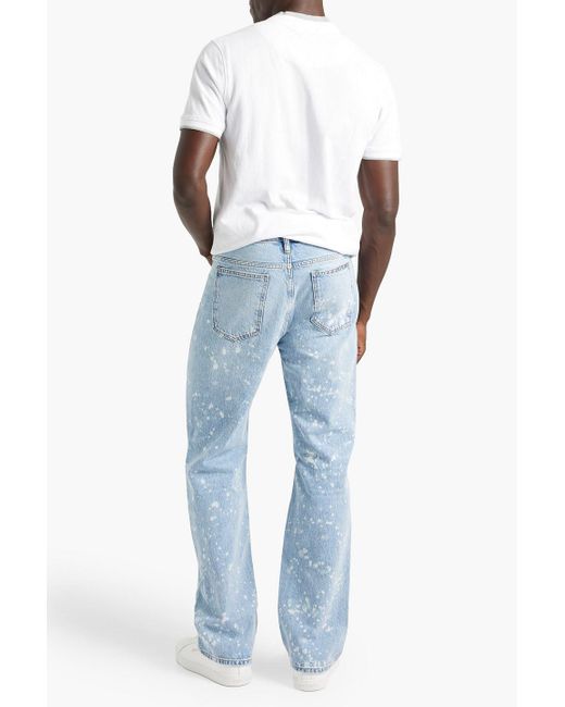 FRAME Blue Boxy Bleached Distressed Denim Jeans for men