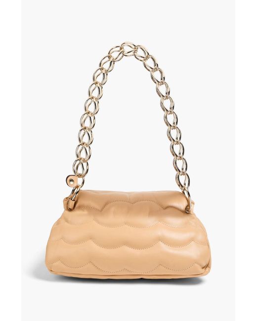 Chloé Natural Juana schultertasche aus gestepptem leder