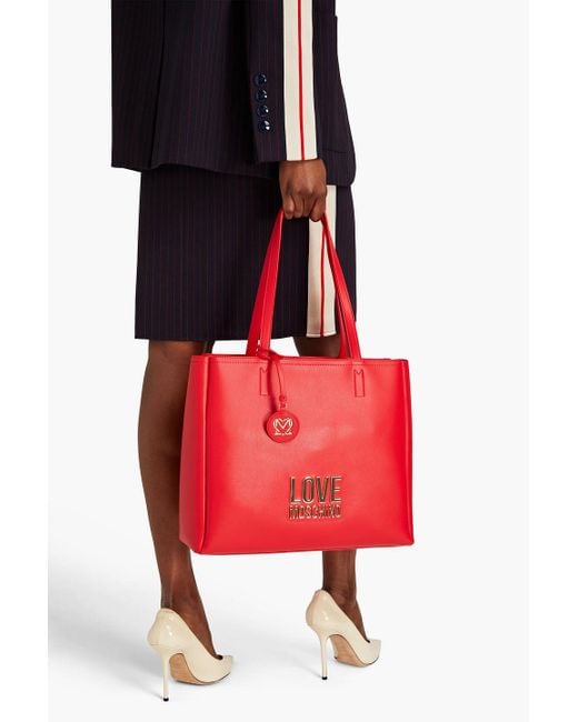 Love Moschino Red Faux Leather Tote