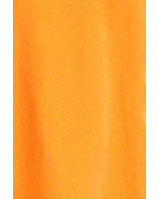 Loulou Studio Orange Estor Twisted Silk-satin Halterneck Tank