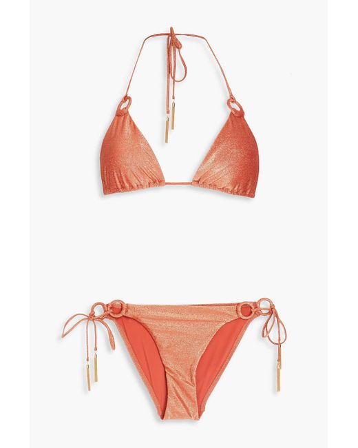 Zimmermann Red Devi Metallic Triangle Bikini