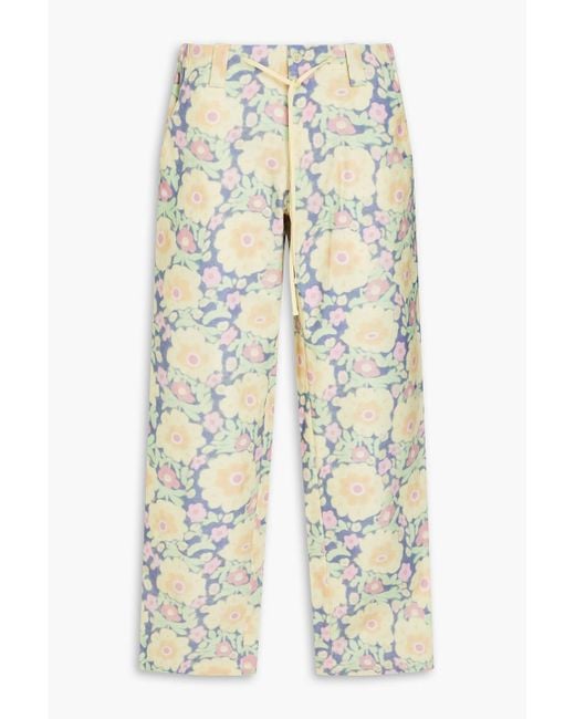 Jacquemus White Taiolo Floral-print Cotton Pants for men