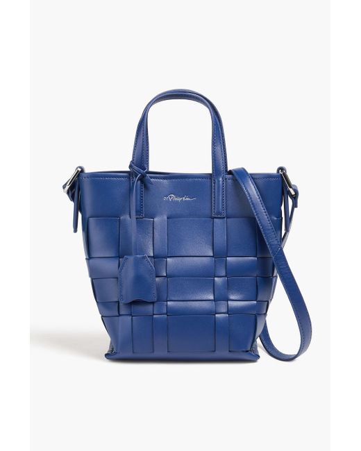 3.1 Phillip Lim Blue Odita Mini Woven Leather Bucket Bag