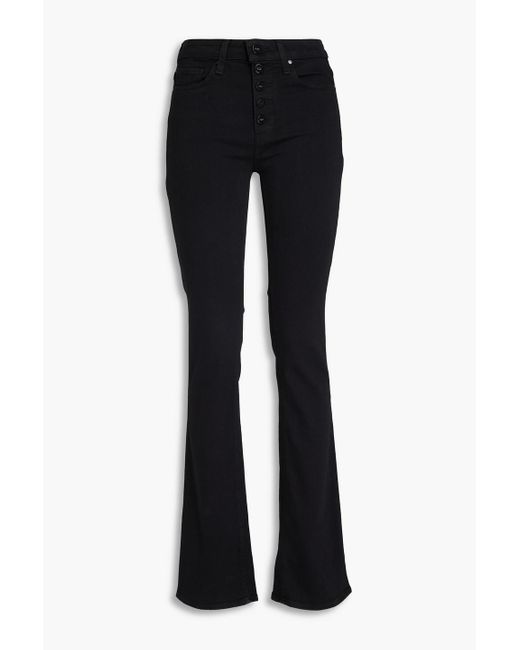 PAIGE Black Manhattan Slim Boot High-Rise Bootcut Jeans