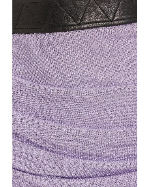 Khaite Purple Dratton Draped Metallic Tulle Mini Skirt