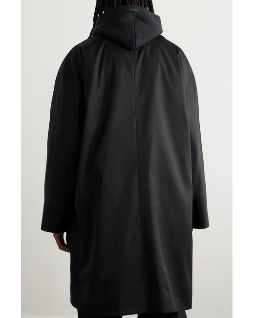 Fear Of God Black Eternal Oversized Logo-Appliquéd Twill Coat for men