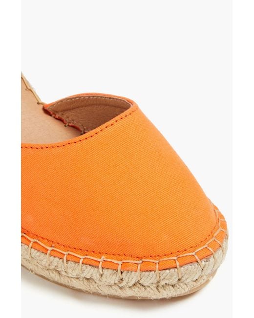 LAST STUDIO Orange Leona Canvas Wedge Espadrilles