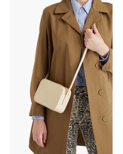 Mansur Gavriel Natural Croc-Effect Leather Cross-Body Bag