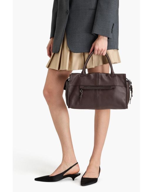 Staud Brown Leo tote bag aus leder