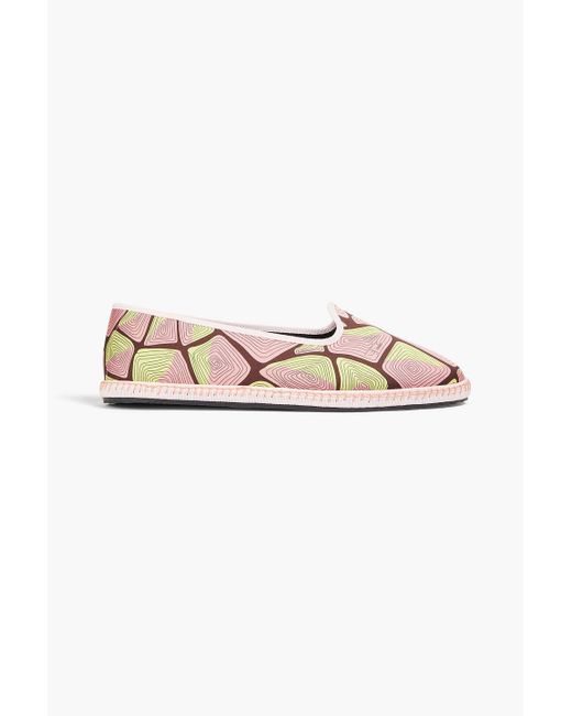 Emilio Pucci Pink Printed Twill Slippers