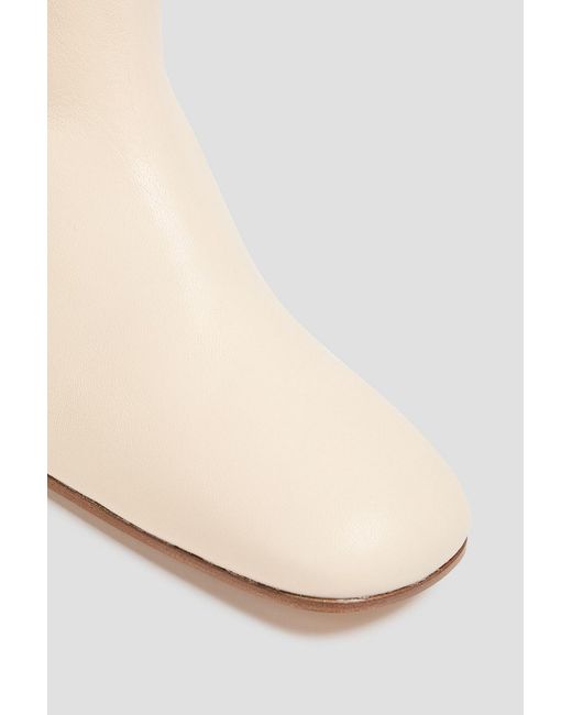 Staud White Nancy Leather Knee Boots