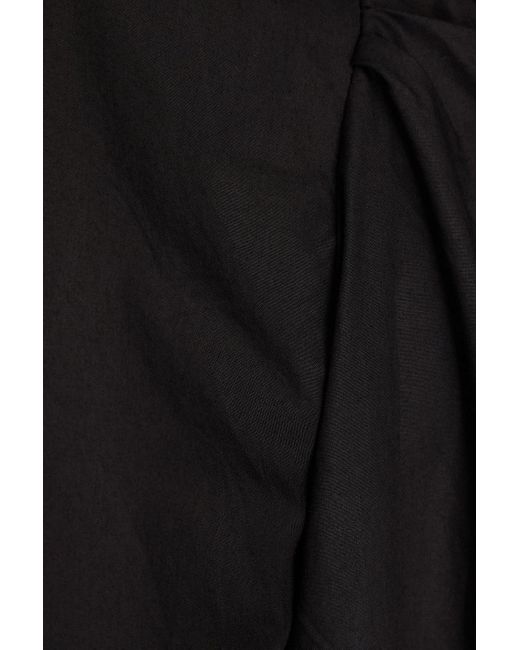 Ganni Black Cotton-poplin Mini Dress