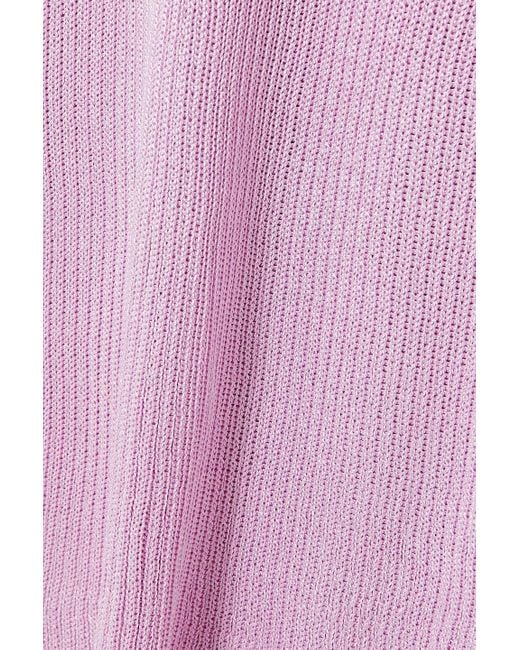 Calle Del Mar Purple Ribbed-knit Midi Dress