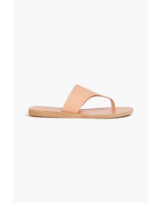 Ancient Greek Sandals White Mera Leather Sandals