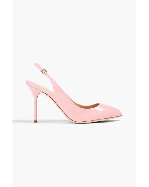 Sergio Rossi Pink Chichi Patent-leather Slingback Pumps