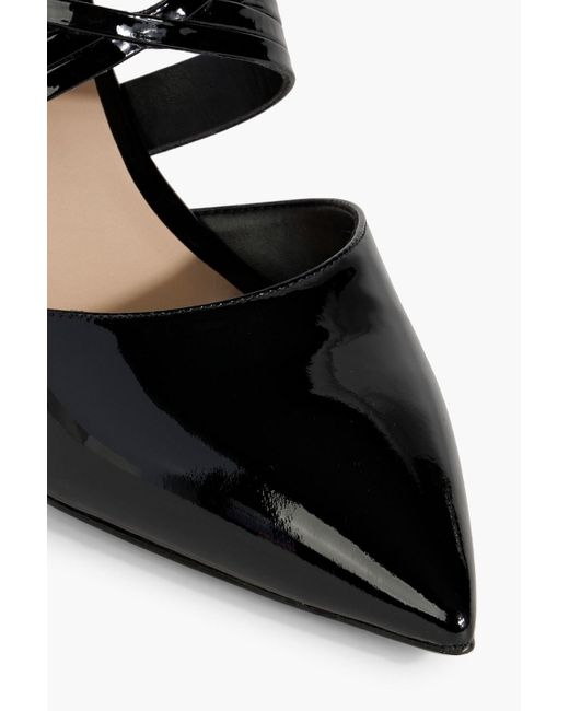 Stuart Weitzman Black Patent-leather Mules
