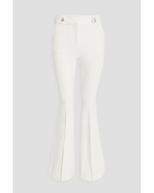 Veronica Beard Cotton Elsbury Crepe Flared Pants in White | Lyst