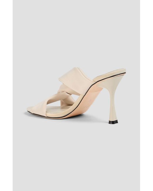 STUDIO AMELIA White Loop 90 Twisted Woven Mules